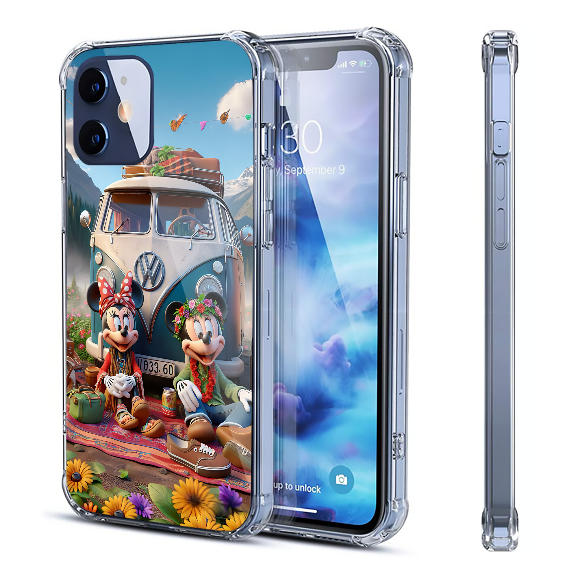 （画像用） ミッキーマウス Mickey Mouse 【iPhone 12シリーズ対応】透明スマホケース（クリアソフトケース）